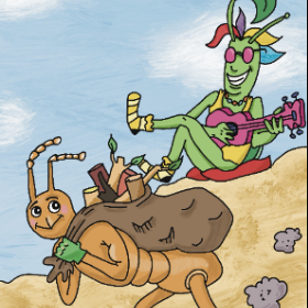 Bild: der heuschreck und die ameise