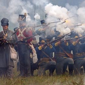 Bild: Gefechtsdarstellung zum 205. Jahresgedenken  Völkerschlacht bei Leipzig 1813