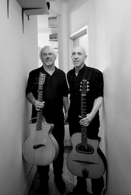 Bild: Claus Boesser-Ferrari & Elliott Sharp mit Rudij Bergmann: Immigrants NO Suitcase