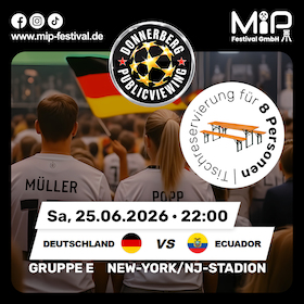 Bild: Public Viewing am Donnerberg – Deutschland vs. Ecuador – Pre-Party mit Live Saxophonisten