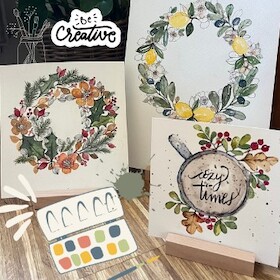 Bild: Kreativworkshop: Aquarell in der „Loose Watercolor“-Technik: Moderne Blumenkränze