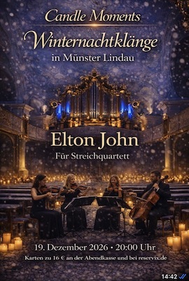 Bild: Elton John für Streichquartett – Winternachtklänge im Münster Lindau
