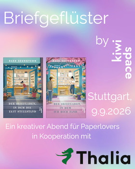 Bild: Briefgeflüster - Kiwi Space Themenabend zu "Der Briefladen, in dem ich dich fand"