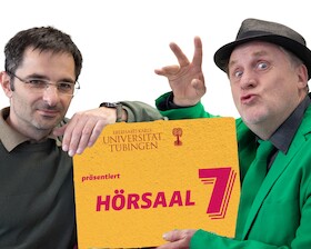 Bild: Hörsaal 7 - Herr Hämmerle, Professor Slama und Schrödingers Katze