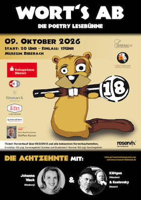 Bild: "Wort's ab! - Die Achtzehnte - Die Poetry Lesebühne im Museum Biberach