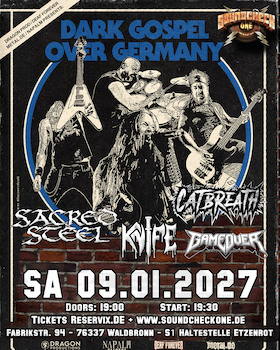 Bild: Sacred Steel - Knife - Game Over - Catbreath - Dark Gospel Over Germany