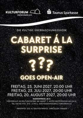 Bild: Cabaret à la surprise goes open air 2027 - Die kultige Überraschungsshow
