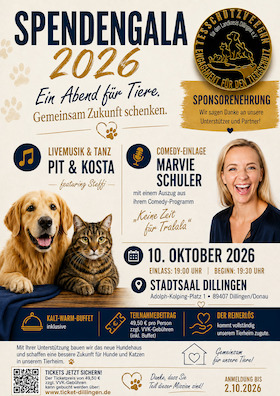 Bild: Spendengala 2026 - Tierschutzverein für den Landkreis Dillingen e.V.