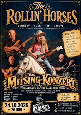 Bild: Mitsing Konzert mit der Band The Rollin’ Horses - Keine Karaoke Maschine. Eine echte Live-Band