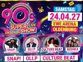 Bild: 90s Super Show - CELEBRATION - Die 10 Jahre Jubiläumstour 2026/27