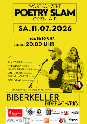 Bild: Wortkonzert - Poetry Slam Nr. 28 - OPEN AIR im Biberkeller Biberach