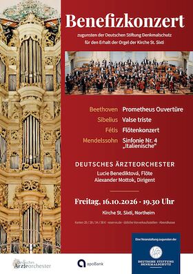 Bild: Benefizkonzert - zugunsten der Deutschen Stiftung Denkmalschutz für den Erhalt der Orgel der Kirche St. Sixti