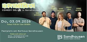 Bild: Comedylovers Deutschland | Comedy Deluxe Sandhausen - Hopfenzopfen | Dennis Boyette, Falk Schug, Amir Shahbazz, Freddy Ekue, Laura Brümmer