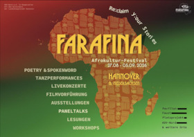 Bild: FARAFINA Afrokultur-Festival 2026 - Re:Claim Y:Our Stories - Tanzperformance: Grand Z | Live-Konzerte: Alicia Cibola mit Band | Bantu Riots & Ruffin Nkoy