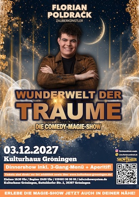 Bild: Wunderwelt der Träume - Die Comedy-Magie-Dinnershow inkl. 3-Gang-Menü & Aperitif