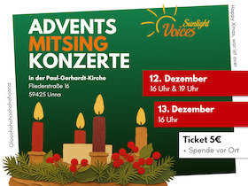 Bild: Chorkonzerte Sunlightvoices - Advents Mitsing Konzert