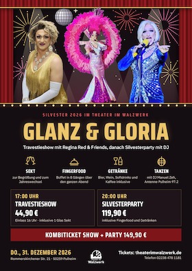 Bild: Silvester Party mit DJ Laui, Buffet und Getränkepaket, & Showeinlagen! - Glanz & Gloria