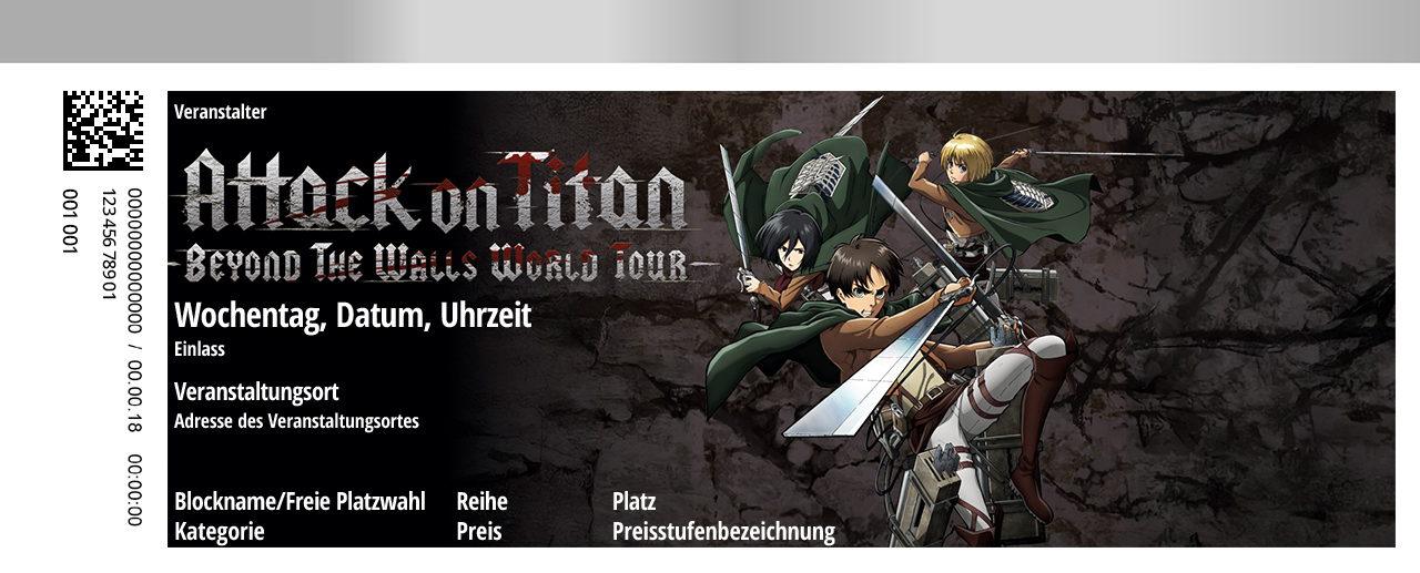 Attack On Titan Beyond The Walls Tour ATTACK ON TITAN - BEYOND THE WALLS – World Tour - Mi. 17.09.2025 um 20: